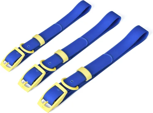 Miniatura 5 de Wags & Wiggles Collar de perro de PVC impermeable, azul marino y amarillo, totalmente impermeable para uso en piscina, lago y playa, correa