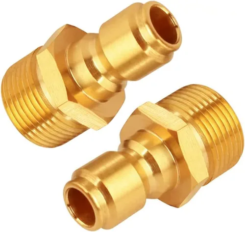 Miniatura 3 de Arandela a presión 1/4" NPT macho a M22-0.551 in macho tornillo pezón 4500PSI (paquete de 2)