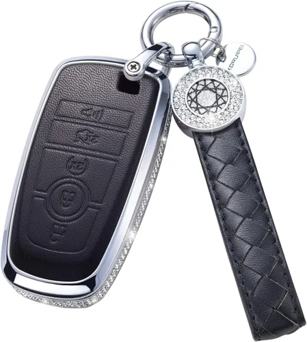 Miniatura 17 de Funda para llavero compatible con Volvo, cuero negro con cristal de protección de 360 grados para XC90, XC60, XC40, S60, S90, V60, V90, Polestar 1