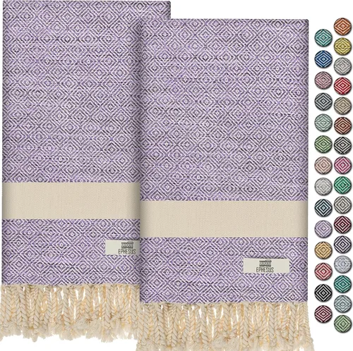 Miniatura 47 de EPHESUS TOWELS Toallas de Mano - Juego de 2 18" x 30" - Toalla de Mano Turca Decorativa para Baño, Cocina, Invitados, Cara, Cabello, Té, Paño