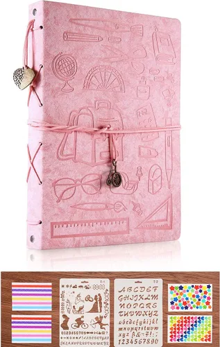 Miniatura 13 de ThxMadam Álbum de recortes de cuero, 60 páginas, álbum de fotos de memoria de amor, álbum de fotos de 10.82 x 8.07 pulgadas, kits de suministros