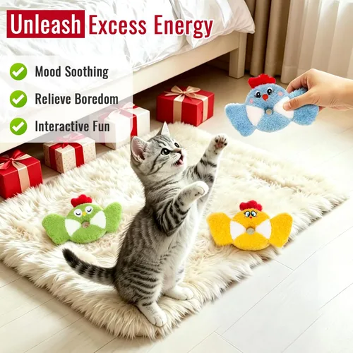 Miniatura 7 de Retro Shaw Juguete de pájaro para gatos con hierba gatera y vid plateada, juguete interactivo realista para gatitos con sonido arrugado para gatos