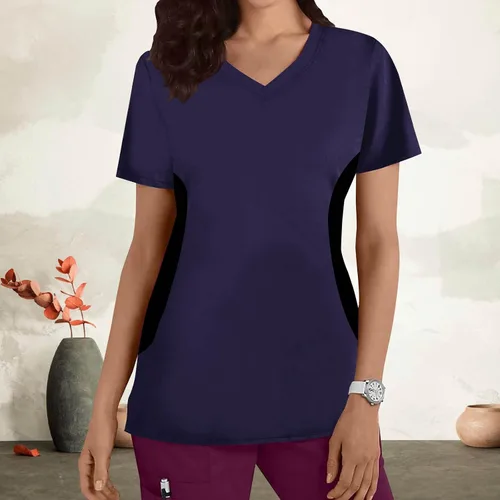 Miniatura 2 de Womens Cat Print Tops V Neck Blouses for Women Short Sleeve Work Scrub Cute Basic Fall Summer Shirts 2023