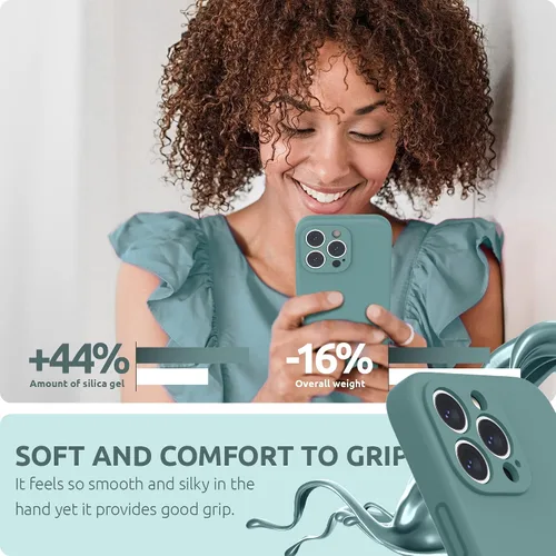Miniatura 6 de SURPHY Funda para iPhone 13 Pro con protector de pantalla, fundas de silicona líquida para iPhone 13 Pro