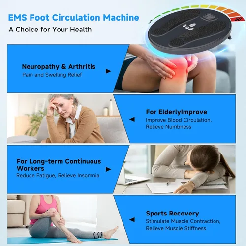 Miniatura 7 de Aprobación de la FDA - Estimulador muscular electrónico para masaje de piernas y pies con neuropatía, masajeador de pies EMS para alivio del dolor