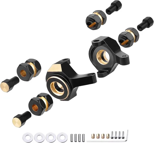 Hobbypark Soportes de latón para nudillos de dirección y latón extendido de 0.276 in, adaptadores de cubos hexagonales para Axial SCX24