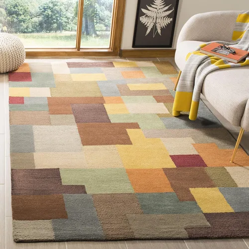Miniatura 6 de SAFAVIEH Soho Collection - Alfombra decorativa de 2 x 3 pies, multicolor hecha a mano, moderna lana abstracta, ideal para zonas de alto tráfico