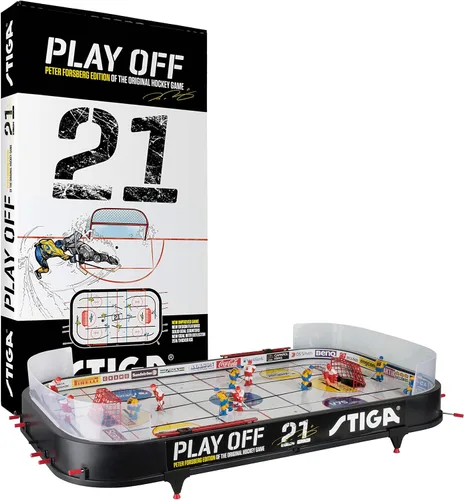 Miniatura 5 de STIGA Table-Top Rod Hockey Game Play Off 21 – Classic Ice Hockey Action with Enhanced Features, Easy Assembly, Includes 2 Pucks – Fun for All Ages