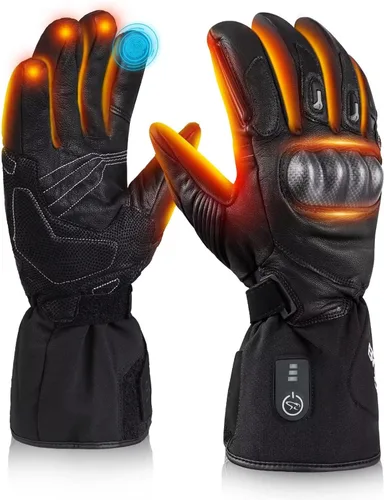 Guantes térmicos para hombres y mujeres, guantes de motocicleta con calefacción, impermeables, guantes de calefacción eléctricos para pantalla