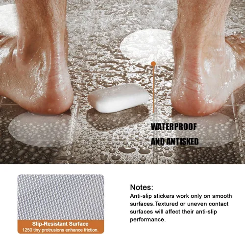 Miniatura 5 de Secopad 24 PCS Calcomanías Originales Antideslizantes para Bañera, Seguridad para Bañeras y Duchas, Bandas Antideslizantes Adhesivas, Raspador