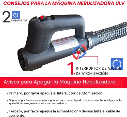 Miniatura 6 de SWANSOFT Máquina de nebulización ULV de 7 L (1.85 galones), pulverizador atomizador eléctrico, máquina de nebulizadores portátil para interiores
