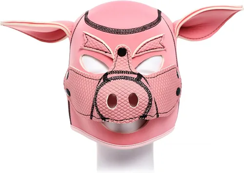 Máscara de cerdito Máscara de cabeza completa de neopreno Máscara de cabeza de animal Máscara de disfraz de cabeza de cerdo Máscaras Rosa