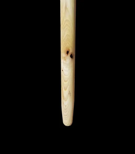 Miniatura 8 de Bastón de senderismo de nogal de 1 pulgada con mango de cuero y correa de muñeca. Punta de goma opcional Madera de color oscuro