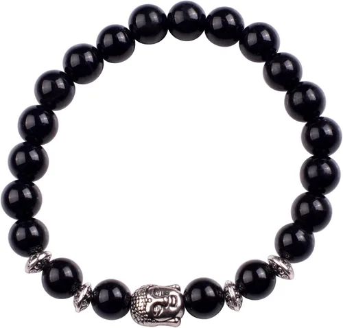 Miniatura 5 de Joya brazalete con gemas redondas de 8 mm, brazalete para los chacras, regalo de cumpleaños