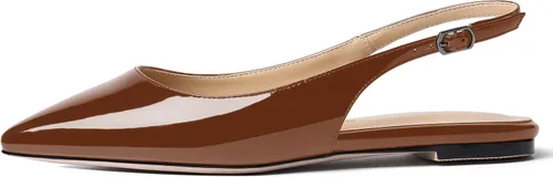 Miniatura 2 de Women's Slingback Office Patent Pointed Toe Flats Sandals Casual Dress Shoes