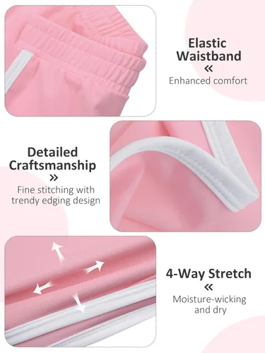 Miniatura 2 de Resinta Paquete de 5 pantalones cortos deportivos para niñas, pantalones cortos deportivos de fútbol para niños, de secado rápido, para gimnasio