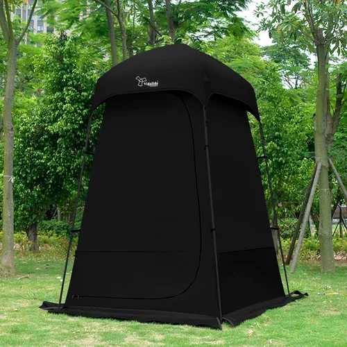 Miniatura 2 de Carpa de Ducha al Aire Libre Cambiador de Privacidad Carpas de Camping Portátiles Negro