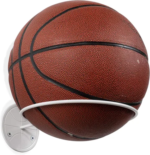 Miniatura 8 de Soporte de pelota de deportes para montaje en pared y exhibidor organizador de metal, para pelotas de baloncesto, fútbol y voleibol, multifunción.
