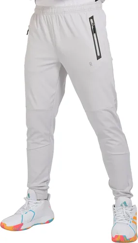 Miniatura 2 de Little Donkey Andy Pantalones deportivos para hombre con bolsillos con cremallera, pantalones deportivos cónicos para correr, gimnasio, entrenamiento