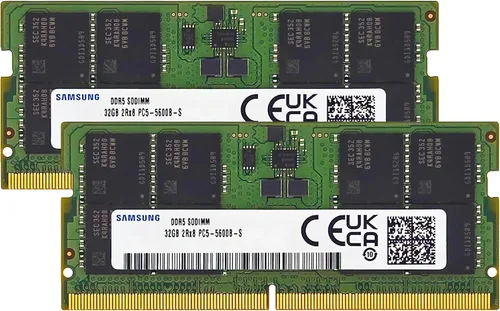 Samsung 64 GB (2 x 32 GB) DDR5 5600 MHz PC5-44800 CL46 SODIMM 2Rx8 Dual Rank 1.1V 262-Pin portátil, memoria RAM para portátil
