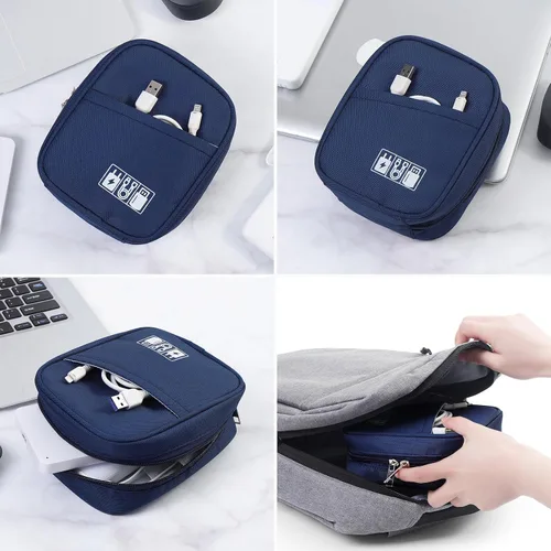 Miniatura 7 de E-Tree Bolsa de almacenamiento para pequeños dispositivos electrónicos y accesorios, bolsa técnica, funda organizadora electrónica compatible
