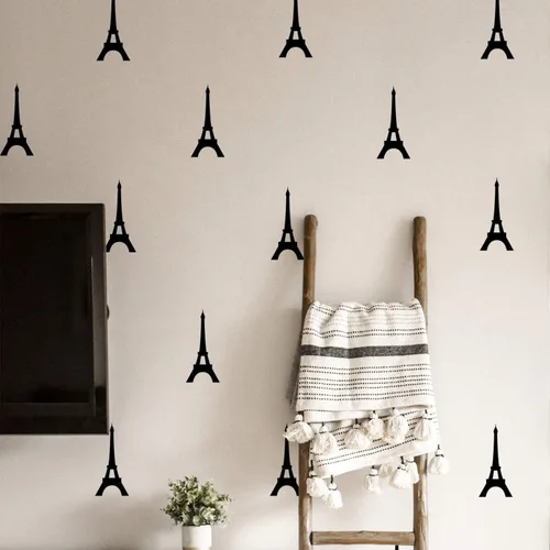 Miniatura 2 de Juego de 12 calcomanías de vinilo para pared, torres Eiffel, 6 x 3 pulgadas cada una, moderna, elegante, para el hogar, interior, exterior