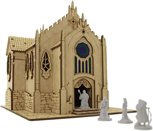 Miniatura 6 de Towerrex Temple D&D Terrain, edificios de fantasía de madera para miniaturas de 0.984 in, 1.260 in, 1.102 in, mazmorras y dragones, Pathfinder