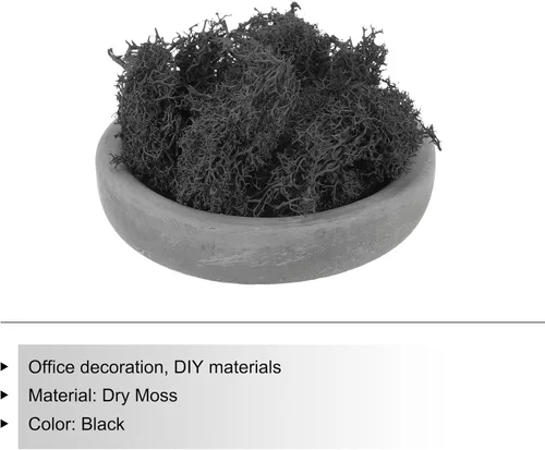 Miniatura 3 de MECCANIXITY Musgo artificial de musgo de 3.5 onzas, musgo artificial preservado natural para manualidades, manualidades, proyectos florales, Negro