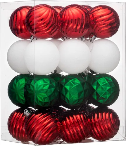 Miniatura 20 de Valery Madelyn - Adornos de árbol de Navidad, juego de 24 esferas verdes irrompibles, adorno colgante de 2.36" en paquete para decoración de fiesta