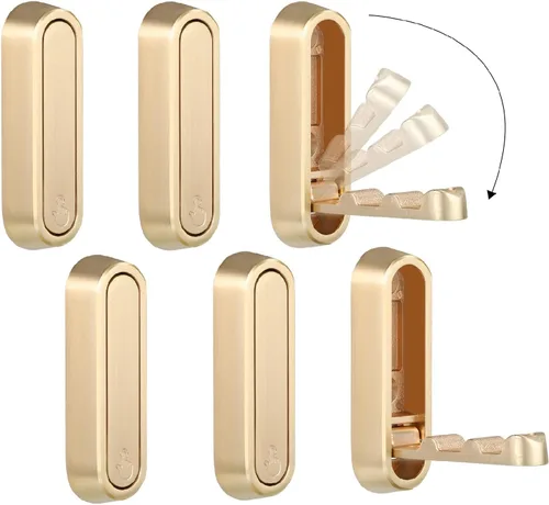 Miniatura 18 de Dntorx Ganchos plegables de pared, 2 piezas ganchos plegables negros para abrigos de alta resistencia, gancho plegable, ganchos para toallas