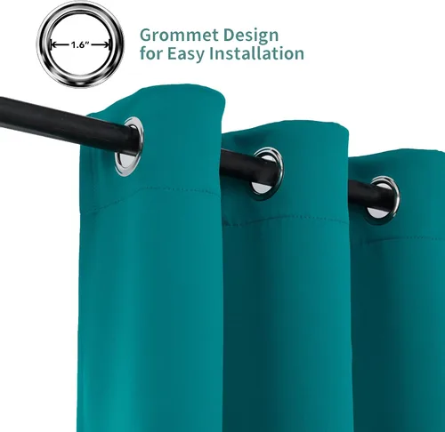 Miniatura 3 de Cortinas opacas verde azulado Pickluc con ojales de 84 pulgadas de largo 2 paneles, cortinas para ventana con bloqueo de luz para sala de estar