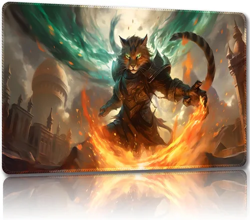 Miniatura 16 de Tapete de juego para MTG con bolsas de almacenamiento gratis, tapete de juego de 24 x 14 pulgadas TCG y alfombrillas de juego de mesa para cartas