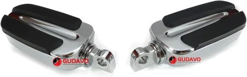 Miniatura 20 de Motocicleta cromo aluminio pie clavijas delantero pedal conductor clavijas con soportes para HONDA VF750 MAGNA 1996-2004 (G3I negro)