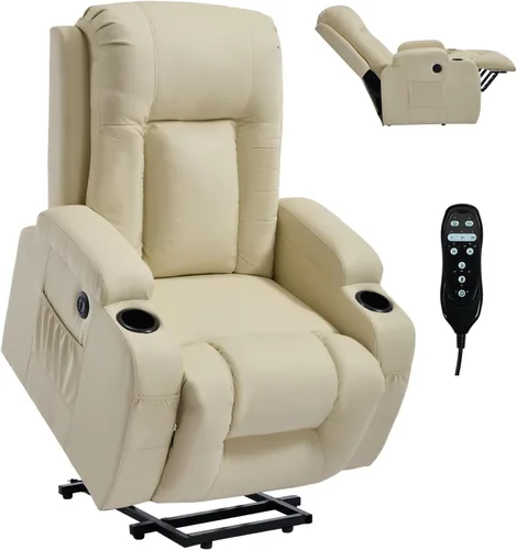 Miniatura 16 de Silla reclinable eléctrica con elevación Trustyue con calor y masaje, sillas elevadoras para asistencia al estar de pie, silla pequeña con elevación