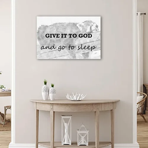 Miniatura 5 de Lienzo decorativo inspirador para pared, con cita "Give It to God, and Go to Sleep", arte de pared cristiano para decoración de dormitorio y casa