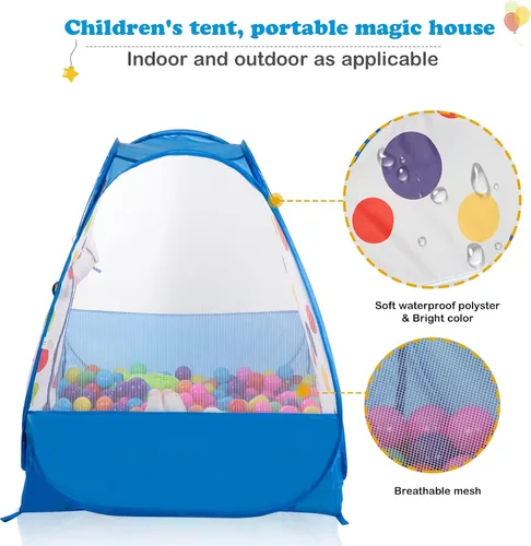 Miniatura 6 de EocuSun Casa de juegos emergente, piscina de pelotas tienda de juegos para niños para interiores y exteriores, tienda plegable para niños niñas