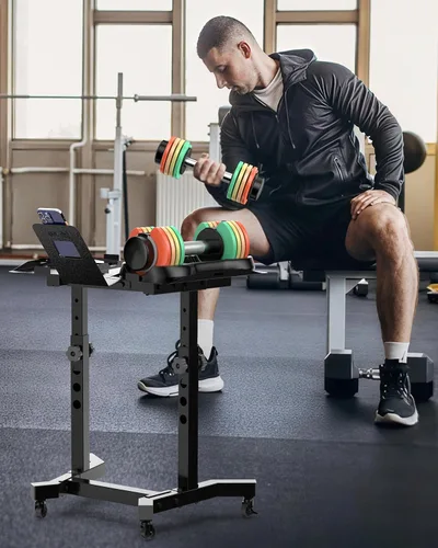 Miniatura 8 de Uboway Adjustable Dumbbell Set, Pair 12.5LB/22.5LB, 5-IN-1 Free Weight Set with Rainbow-Colored Weight Plates & Anti-Slip Handle for Home Gym