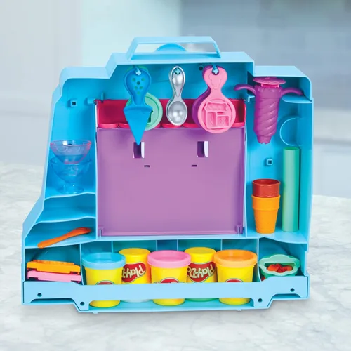 Miniatura 7 de Play-Doh Kitchen Creations Juguete Camión de Helados Playset para Niños, 20 Accesorios de Cocina de Juguete, 5 Colores, Juguetes Preescolares