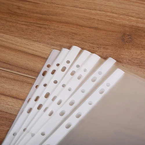 Miniatura 2 de Bolsillo perforado A4, protectores de hojas, 100 páginas, protectores de hojas transparentes para carpetas, protectores de páginas de plástico