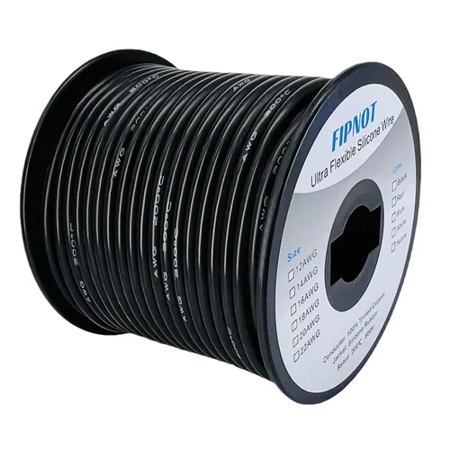 Miniatura 37 de Cable de 8 AWG Alambre Calibre 8 de Silicona - Carrete Negro de 25 pies, Alambre de Cobre Estañado Trenzado Extra Flexible 8AWG para Soldadura 200℃