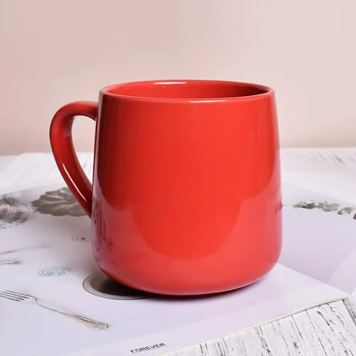 Miniatura 5 de Bosmarlin Taza de café de cerámica brillante, taza de té para la oficina y el hogar, 18 onzas, adecuada para lavavajillas y microondas (rojo, 1)