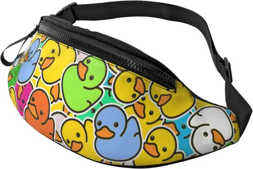 Riñonera cruzada con la bandera de Estados Unidos, para hombres y mujeres, para viajes, caminar, correr, senderismo, pesca., Pato Multicolor 1
