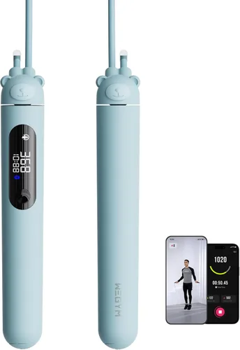 Miniatura 8 de WeGym - Cuerda de saltar inteligente para hombres y mujeres, cuerda de saltar ajustable para entrenamiento en interiores y exteriores, aplicación