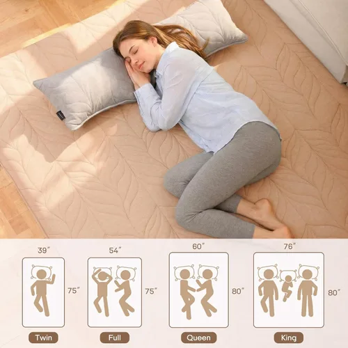 Miniatura 7 de ZonLi Colchón de piso japonés tipo futón, tamaño individual, colchón de tatami enrollable de 4" de grosor con cubierta lavable 100% algodón, colchón