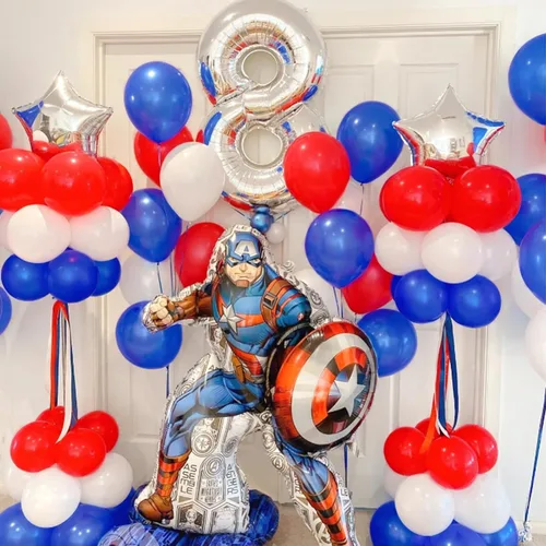 Miniatura 6 de Globos de látex rojos, blancos y azules de 100 unidades para decoraciones del 4 de julio, Día de la Independencia, aniversario patriótico