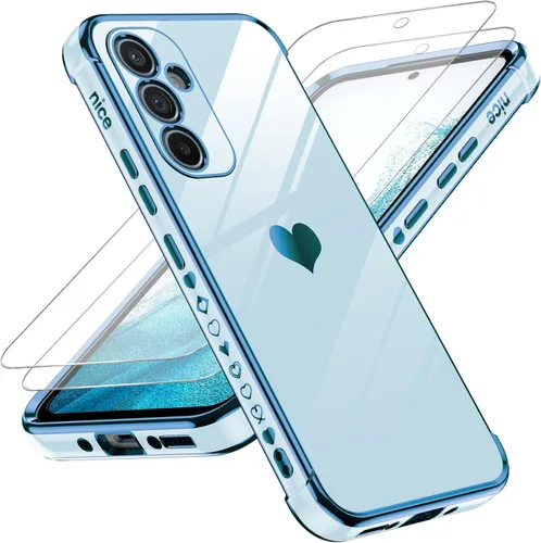 Miniatura 23 de LeYi for Moto G 5G 2025 Case: with Tempered Glass Screen Protector [2 Pcs]+ Full Camera Lens Protection,Love Heart Plating Cute Luxury Soft TPU