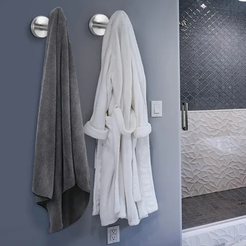 Miniatura 2 de NearMoon Ganchos para toallas de baño, soporte para bata de acero inoxidable 304, gancho resistente para baño, sala de estar, hotel, cocina, garaje