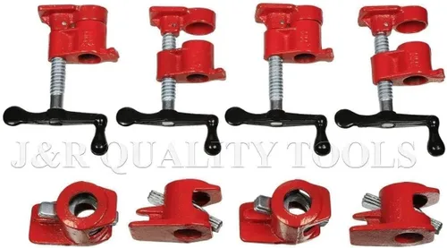 Miniatura 2 de Juego de abrazaderas de tubo de encolado de madera de 3/4 "Heavy Duty PRO Carpintería Hierro Fundido Nuevo CUATRO