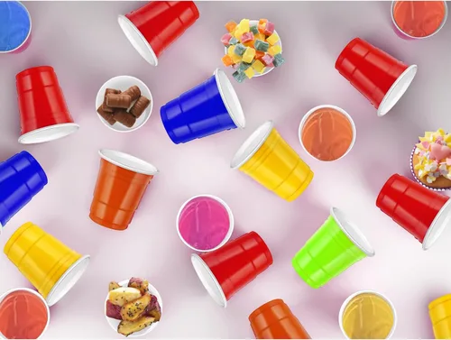 Miniatura 3 de 500 piezas vasos de chupito de 2 onzas de colores surtidos, vasos de chupito coloridos de plástico neón para beber, degustaciones servidas