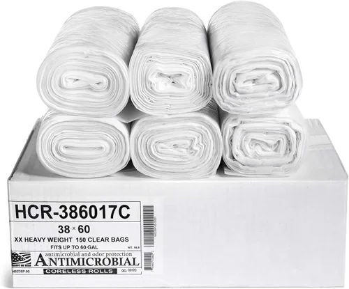 Miniatura 78 de Aluf Plastics Bolsas de basura de alta densidad, 10 galones, 1000 unidades, 6 micrones (eq), 24" x 24", transparentes, para baño, oficina